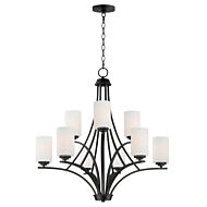 Deven 9-Light Chandelier in Black