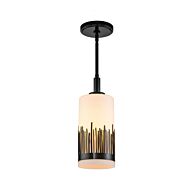 Sawgrass 1-Light Mini Pendant in Laquered Black