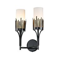 Sawgrass 2-Light Wall Sconce in Matte Black