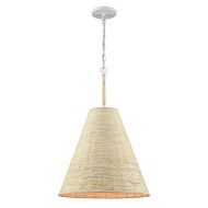 Abaca 1-Light Pendant in Textured White