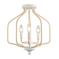 Breezeway 3-Light Semi-Flush Mount in White Coral