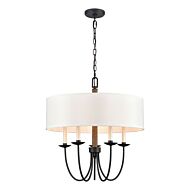 Neville 5-Light Chandelier in Charcoal Black