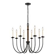 Neville 8-Light Chandelier in Charcoal Black