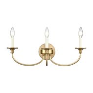 Cecil 3-Light Bathroom Vanity Light in Natural Brass