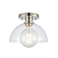 Julian 1-Light Semi-Flush Mount in Polished Nickel