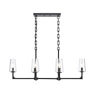 Fitzroy 6-Light Linear Chandelier in Matte Black