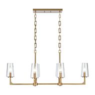 Fitzroy 6-Light Linear Chandelier in Lacquered Brass