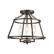 Joanie 3-Light Semi-Flush Mount in Old Bronze