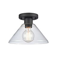 Vivica 1-Light Flush Mount in Matte Black