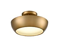 DVI Antares CCT 1-Light LED Semi-Flush Mount in Brass