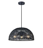 DVI Lac Du Bonnet 3-Light Pendant in Black with Black Yarn Shade