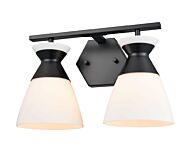 DVI Sunnybrook 2-Light Bathroom Vanity Light in Ebony