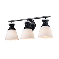 DVI Sunnybrook 3-Light Bathroom Vanity Light in Ebony