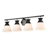 DVI Sunnybrook 4-Light Bathroom Vanity Light in Ebony