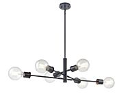 DVI Lake Louise 6-Light Linear Pendant in Multiple Finishes and Ebony