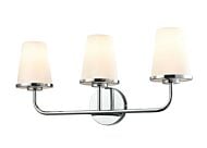 DVI Kanata 3-Light Bathroom Vanity Light in Chrome