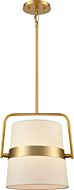 DVI Bon Echo 4-Light Pendant in Brass with Satin White Shade