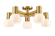 DVI Lillooet 5-Light Semi-Flush Mount in Brass