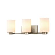 DVI Manitou 3-Light Bathroom Vanity Light in Buffed Nickel