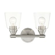 Catania 2-Light Bathroom Vanity Sconce in Brushed Nickel