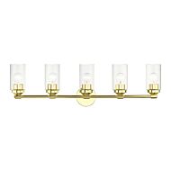 Whittier 5-Light Bathroom Vanity Sconce in Polished Brass