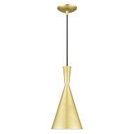 Waldorf 1-Light Pendant in Soft Gold with Polished Brass