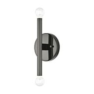 Copenhagen 2-Light Wall Sconce in Black Chrome