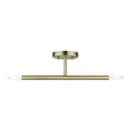 Copenhagen 2-Light Semi-Flush Mount in Antique Brass