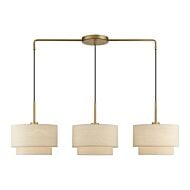 Bellingham 3-Light Linear Chandelier in Antique Gold Leaf