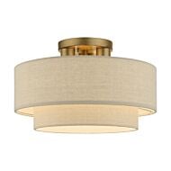 Bellingham 3-Light Semi-Flush Mount in Antique Gold Leaf