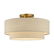 Bellingham 3-Light Semi-Flush Mount in Antique Gold Leaf