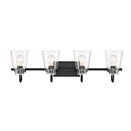 Inwood 4-Light Bathroom Vanity Light in Matte Black