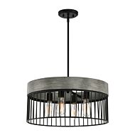 Aster 4-Light Pendant in Matte Black