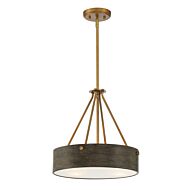 Erba 3-Light Pendant in Old Satin Brass