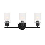 Cedar Lane 3-Light Bathroom Vanity Light in Matte Black