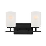 Carmine 2-Light Bathroom Vanity Light in Matte Black