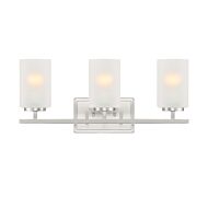 Carmine 3-Light Bathroom Vanity Light in Brushed Nickel