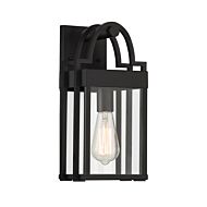 Monroe 1-Light Wall Lantern in Matte Black