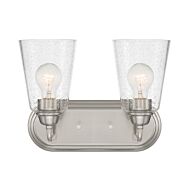 Zane 2-Light Bathroom Vanity Light in Brushed Nickel