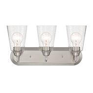 Zane 3-Light Bathroom Vanity Light in Brushed Nickel