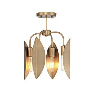 Eden 4-Light Semi-Flush Mount in Old Satin Brass