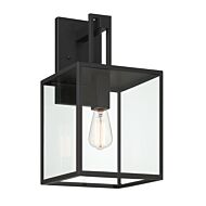 Preston 1-Light Wall Lantern in Matte Black