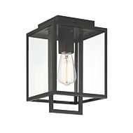 Preston 1-Light Wall Lantern in Matte Black