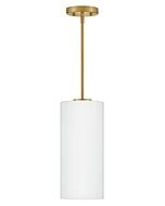 Lane 1-Light LED Pendant in Lacquered Brass