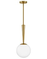 Izzy 1-Light LED Pendant in Lacquered Brass