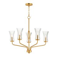 Camelot 5-Light Chandelier in Natural Aged Brass