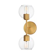 Knox 2-Light Wall Sconce in Natural Aged Brass