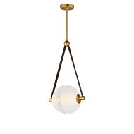 Dispatch 1-Light LED Pendant in Natural Aged Brass