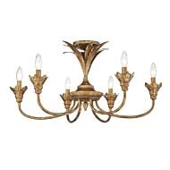 Six Light Semi-Flush Mount by Golden