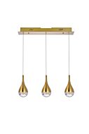 Amherst 3-Light LED Pendant in satin gold